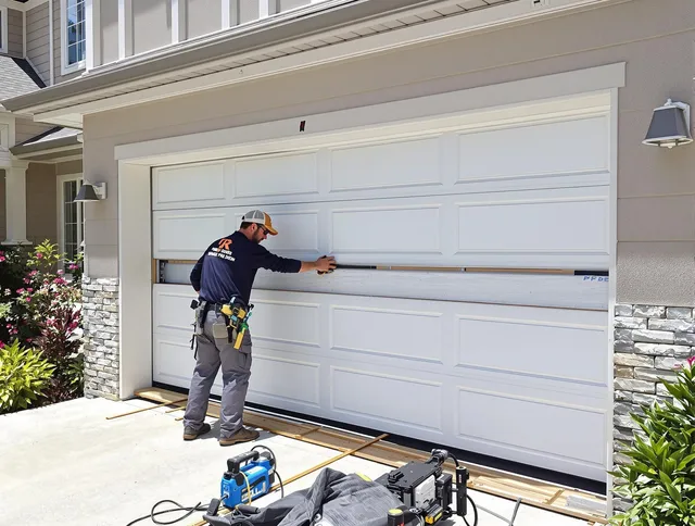 Storrs Garage Door Repair team performing complete garage door replacement at Storrs residence