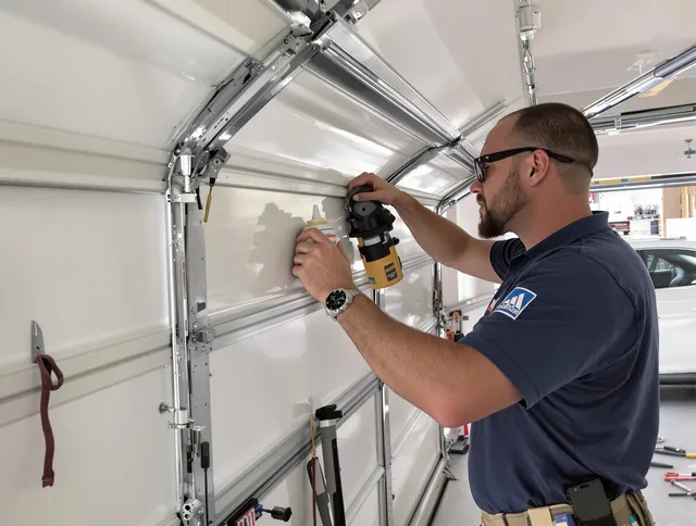 Storrs Garage Door Repair technician quieting a noisy garage door in Storrs