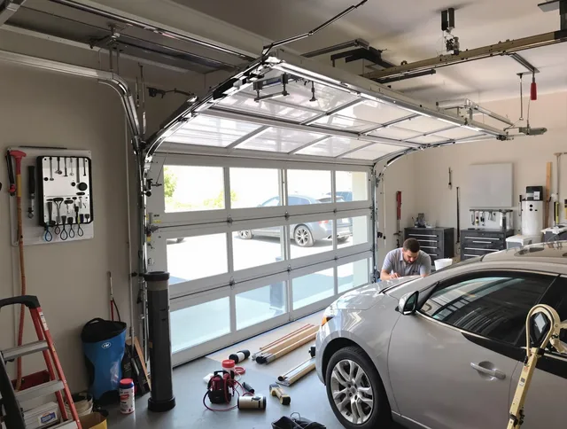 Garage door noise reduction service by Storrs Garage Door Repair in Storrs