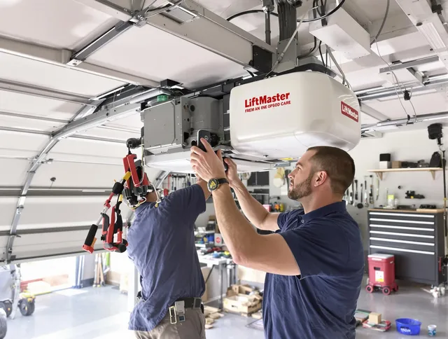 Storrs Garage Door Repair technician performing advanced diagnostics on garage opener in Storrs