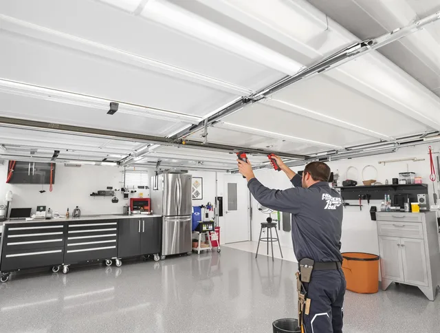 Overhead garage door repair service by Storrs Garage Door Repair in Storrs