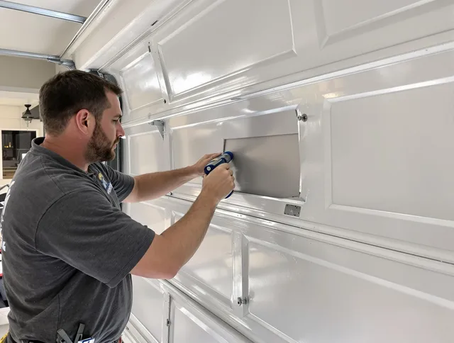 Garage door panel repair by Storrs Garage Door Repair in Storrs