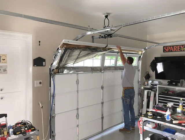 Garage door section replacement by Storrs Garage Door Repair in Storrs